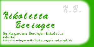 nikoletta beringer business card